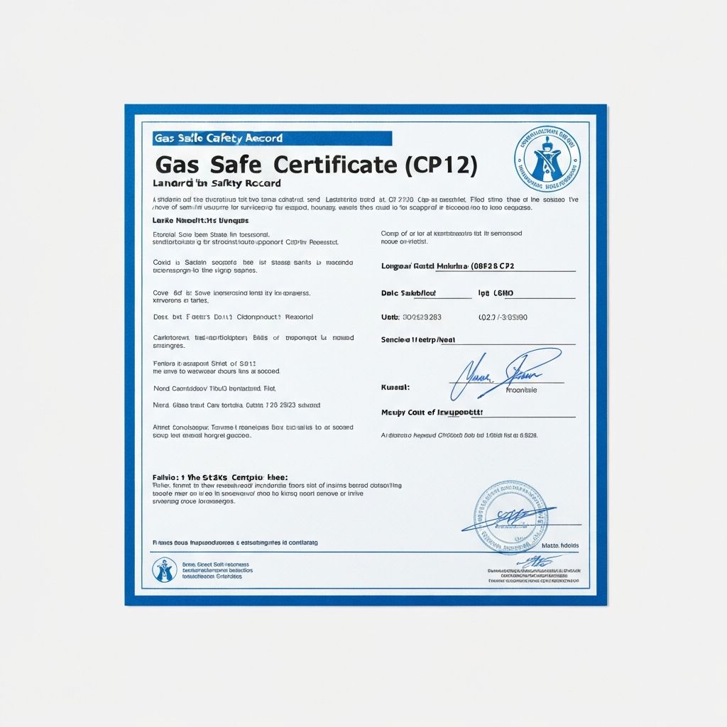 CP12 Gas Safety Certificate issued by gas engineers near me for landlord compliance